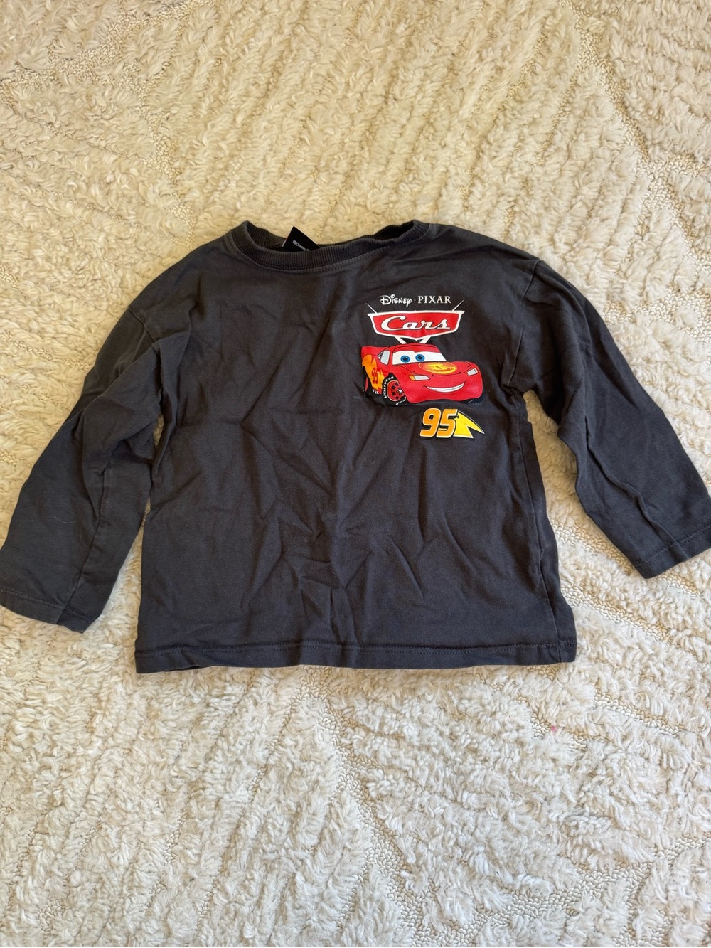 Zara Black Kids Long-Sleeve Tee with Disney Pixar Lightning McQueen and Friends